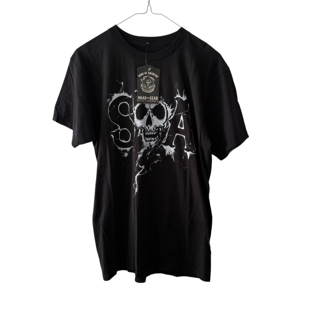 Sons of Anarchy Men’s Graphic Licensed T Shirt Black Crew Neck Bikercore